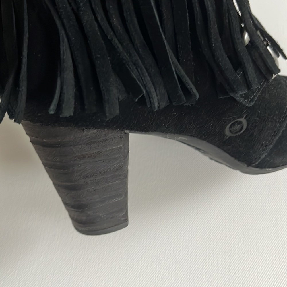 Vintage Born fringed black suede booties - Picture 5 of 12